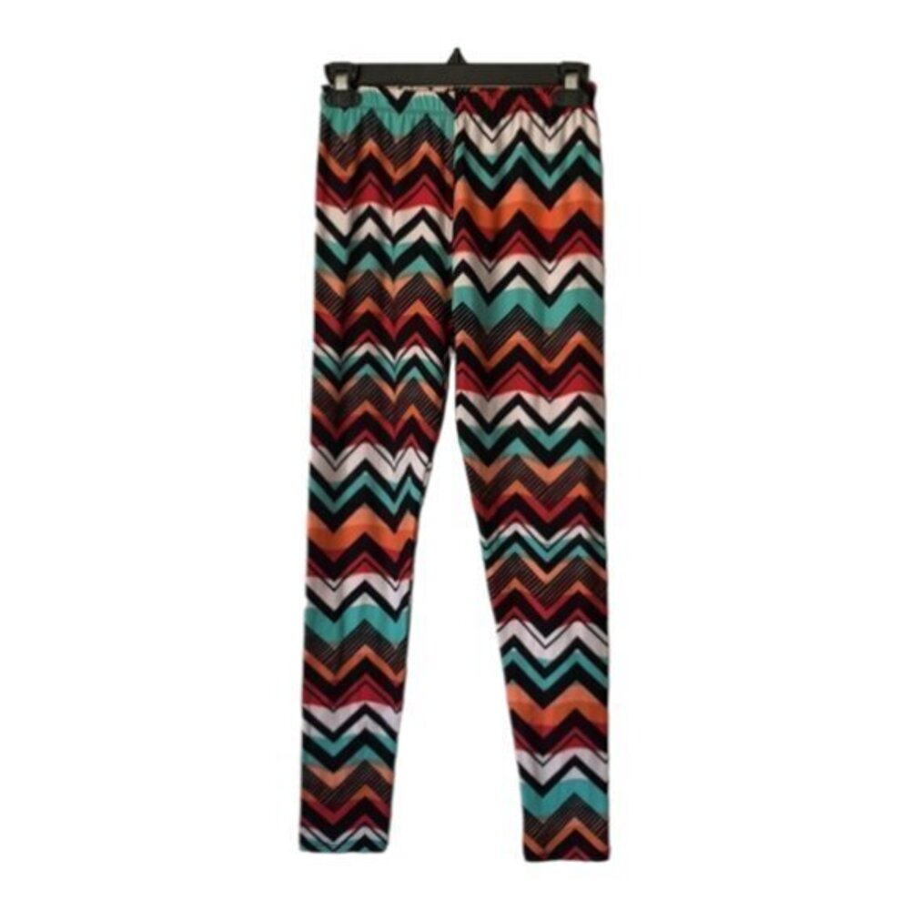 Multi-Color Chevron Printed Leggings One Size NWOT #0284